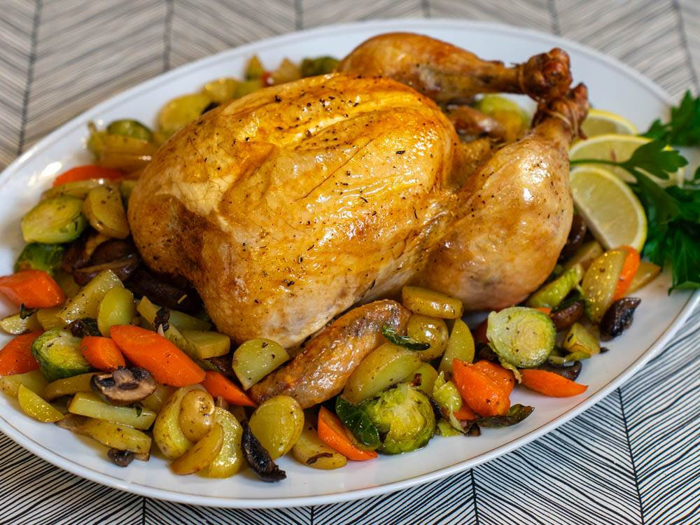 Steam Oven Roast Chicken and Vegetables